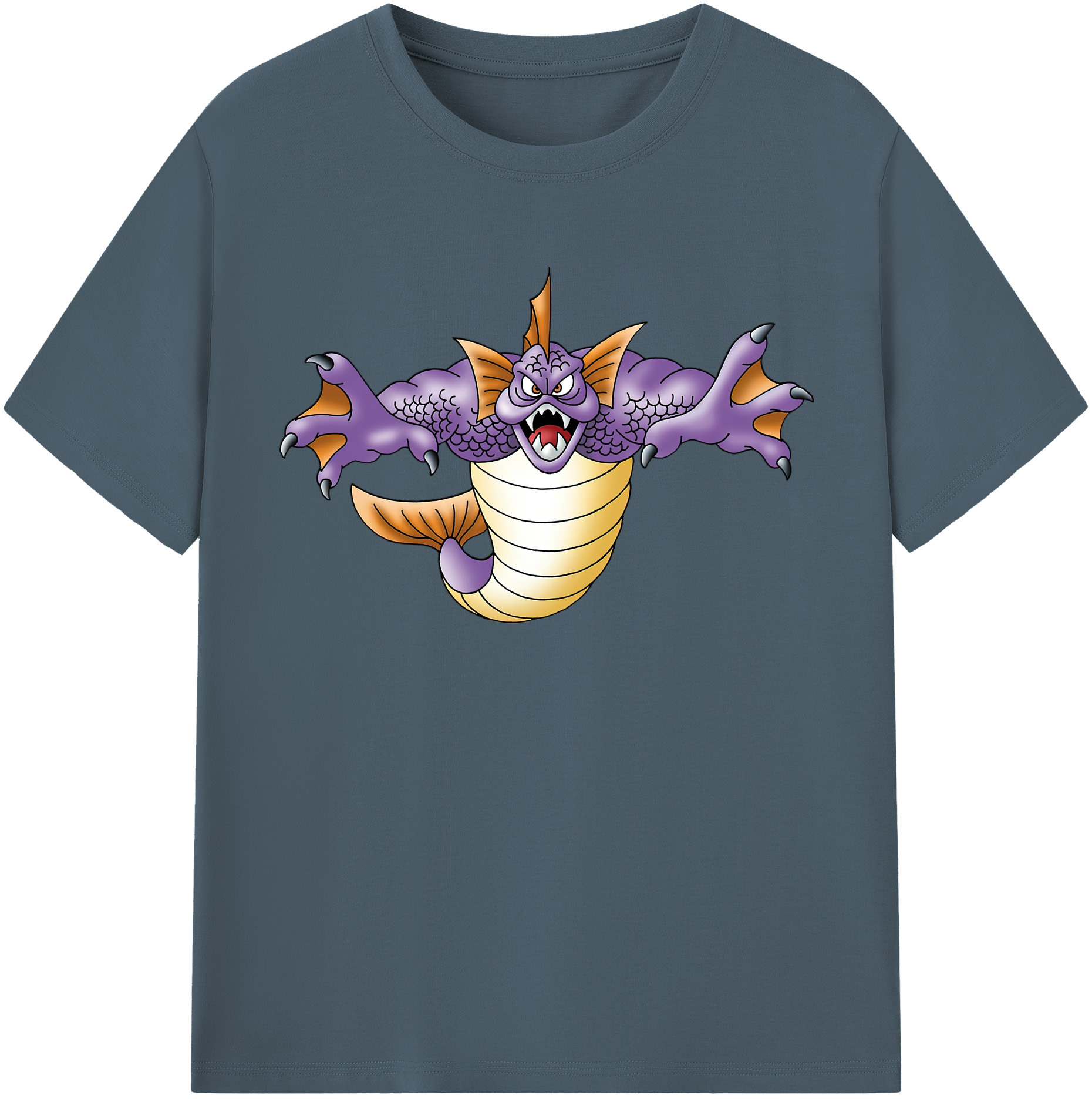 （画像用） ドラゴンクエスト Doragon Kuesuto Dragon Quest 綿100％半袖Tシャツ（フロントプリント）